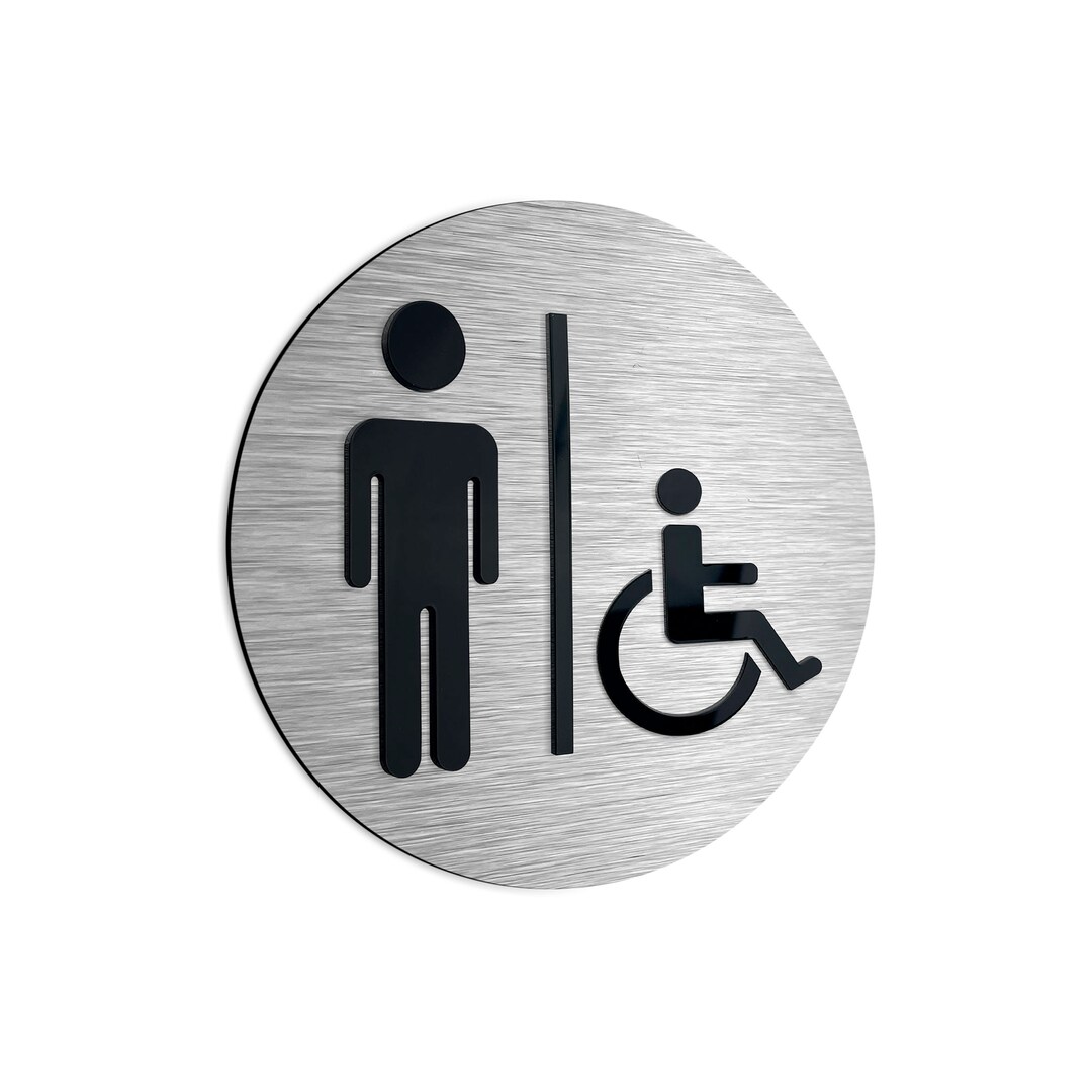 Mens Restroom Sign Handicap Signs Men Bathroom Signage Etsy