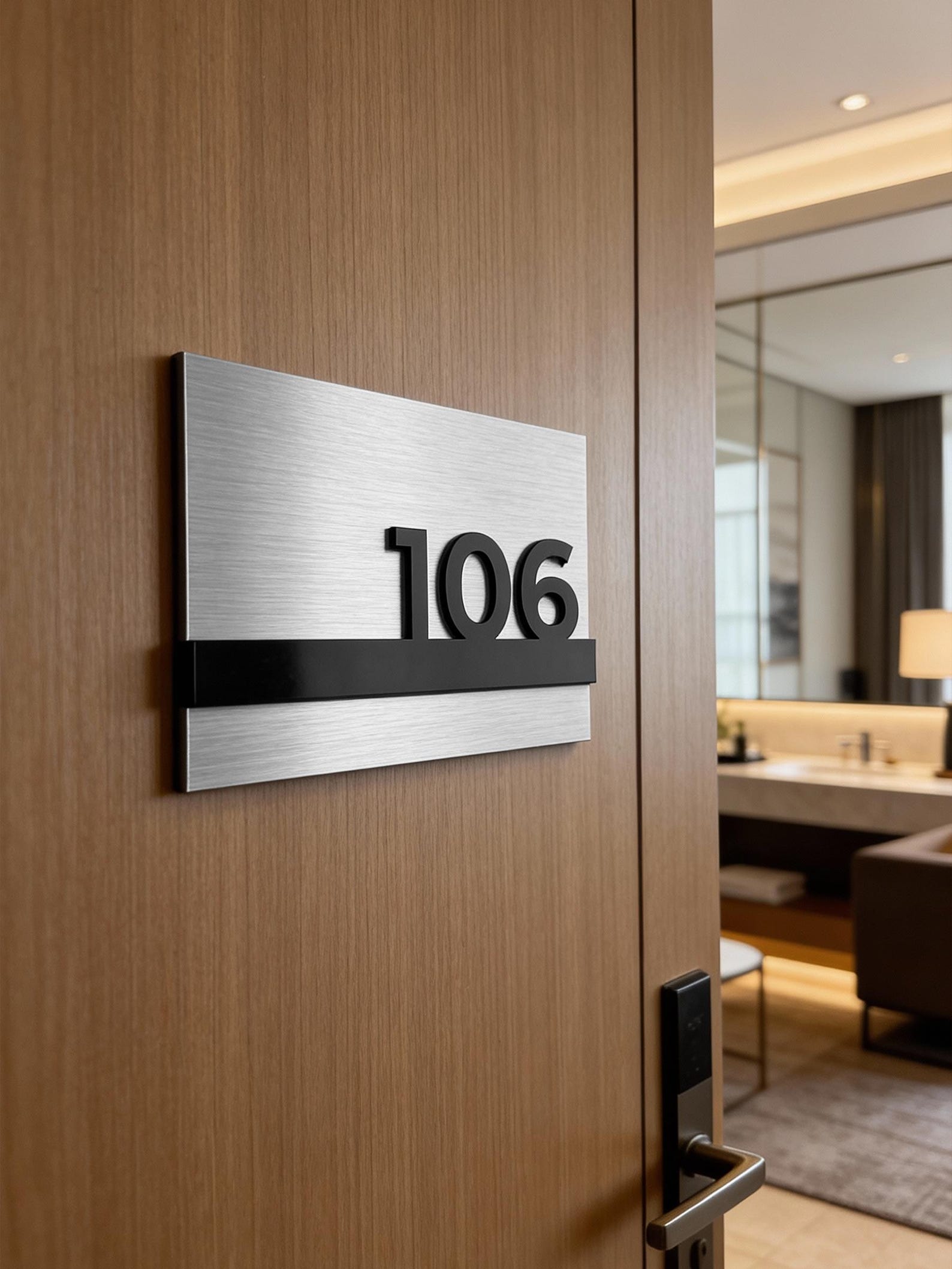 Modern Room Number Sign - Suite Door Signage - Hotel Room Signs - Etsy