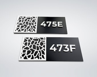 Apartment Door Numbers - Door Number Signs - Custom Room signs - Hotel Signage - Modern Suite Plate