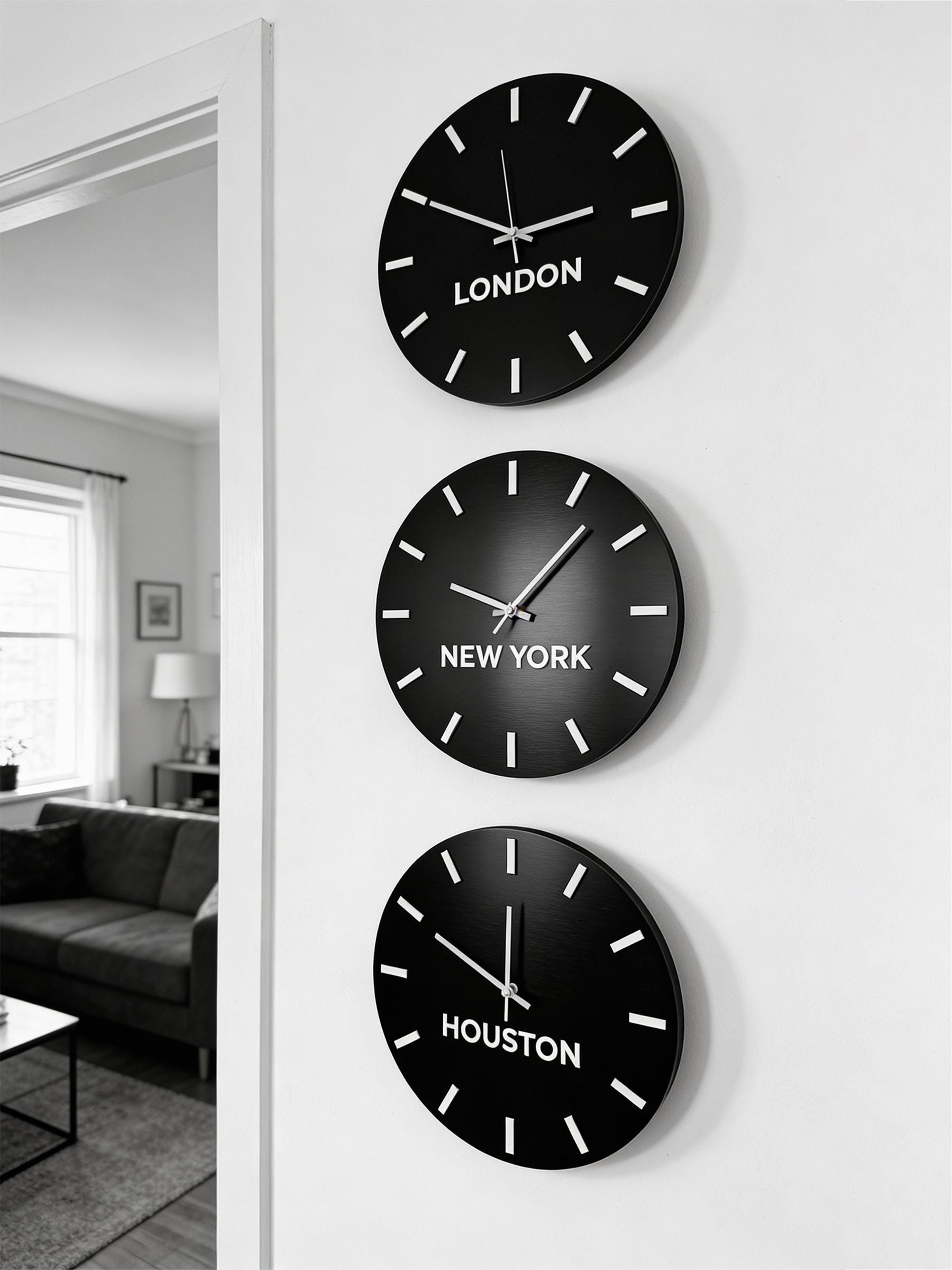 Mordern World Time Zone Clock - Personalized Hotel Reception Timezone ...