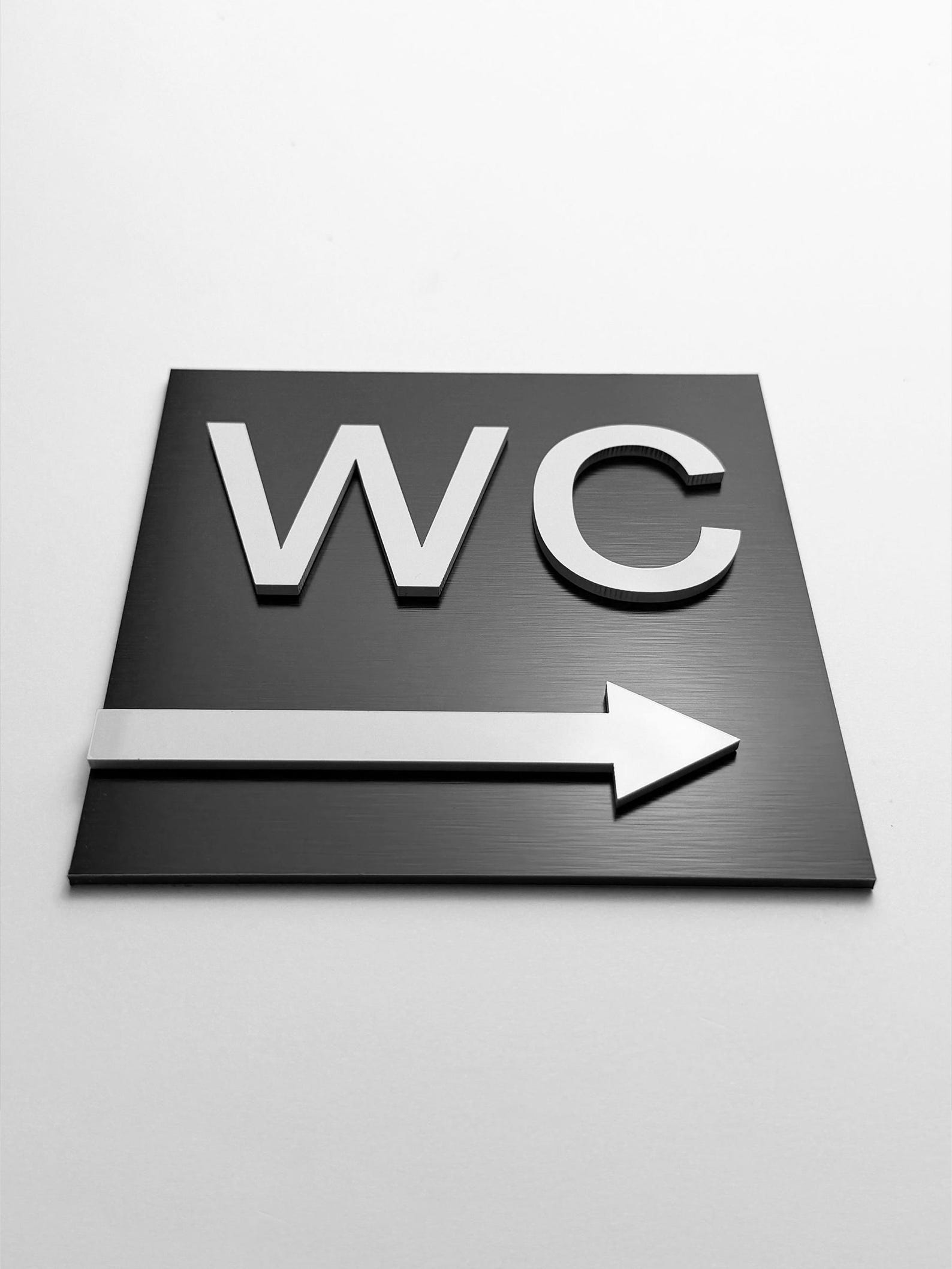 Wc Direction Sign WC Arrow Restroom Sign - Bathroom Directional Signage - Toilet ...