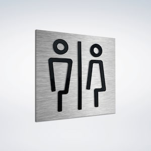 Men and Women Bathroom Signs - Unisex Restroom Signs - Rest Room Signage - All Gender Toilet Etiquette