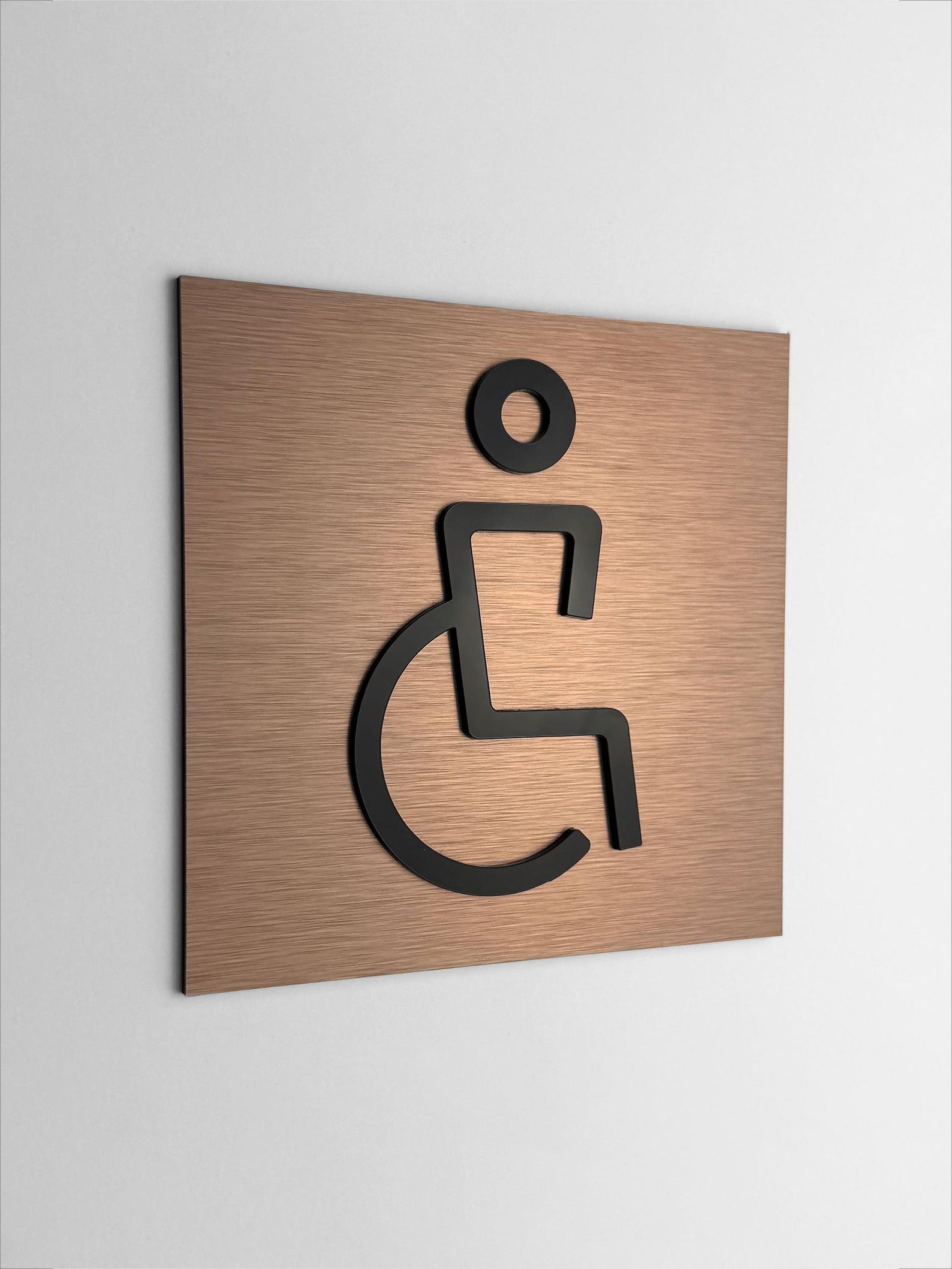 Handicap Restroom Sign, Accessible Bathroom Door Plaque, Modern 3D WC ...