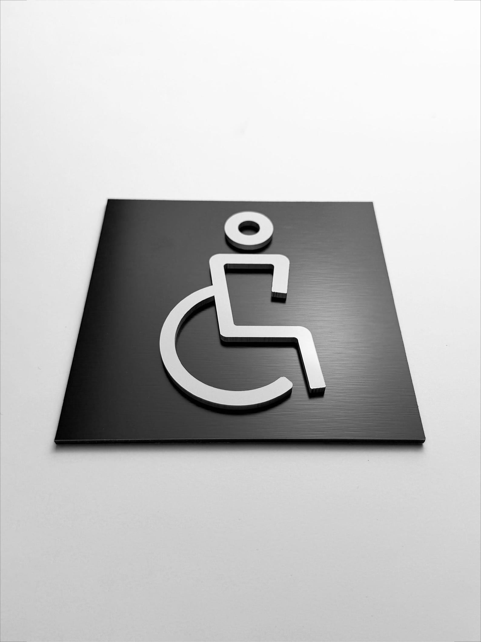 Handicap Restroom Sign, Accessible Bathroom Door Plaque, Modern 3D WC ...
