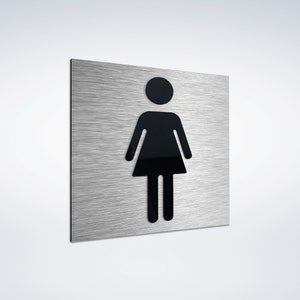 Letrero para baño de mujeres - Letreros para baños de mujeres - Letreros para baños de mujeres - Placa para baño de mujeres - Símbolo/pictograma para puerta de baño de mujeres