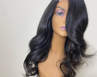 Body Wave Human Hair U Part Wigs For Black Women Short Human Hair Wig Peruvian Hair 2"x4" U Part Wigs Glueless Na Beauty 150%
