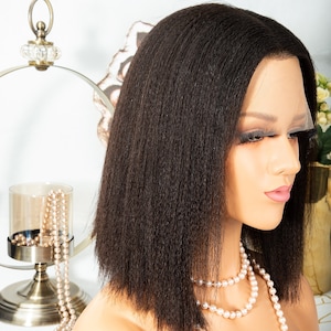 Kinky Straight Wig Lace Front Human Hair Wigs For Women Brazilian Lace Wig Yaki Human Hair Wigs Remy Hair