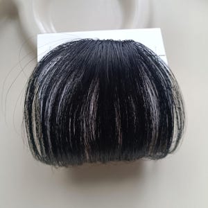 Handmade Real Human Hair Wispy Bangs  Extra Length for Custom DIY Trim Instant Forehead Transformation Natural Black