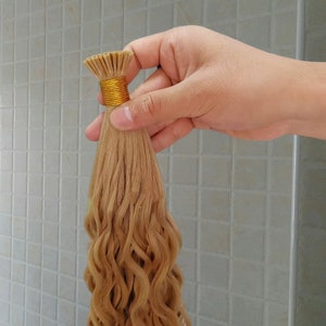 Blonde Color Micro links Curly I Tip Extensiones de cabello para mujeres negras Brazilian Remy Human Pre Bonded Wave Extensiones de cabello 100 hebras / paquete
