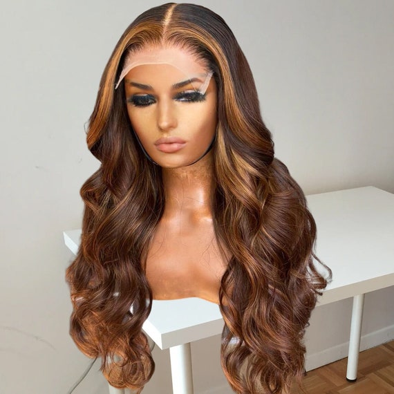 Ombre Brown Lace Front Wigs for Women Highlights Blonde Body - Etsy Norway Ombre Brown Lace Front Wigs for Women Highlights Blonde Body - Etsy Norway