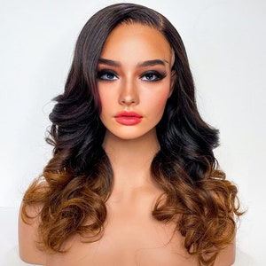 Ombre Blonde Brown Lace Front Pelucas de cabello humano Pre desplumado Brazilian Remy Hair Deep Wave Brown Lace Front peluca con cabello de bebé para mujeres
