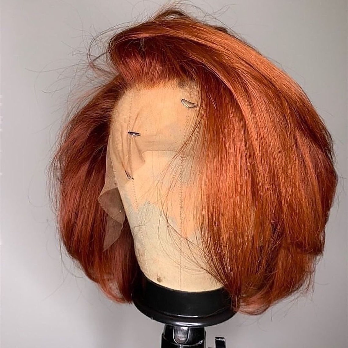 Ginger Orange Colored Bob Wig T Lace Front Human Hair Wigs Pre Etsy