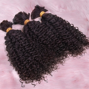 100g/1 Bundle In Stock DHL/Fedex Shipping Brazilian Remy Kinky Curly Bulk Hair Black Human Hair Braiding No Weft Full To Bottom