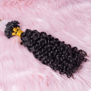 100 Strands/Pack Kinky Curly Micro Loop Hair Extensions For Black Women Human Hair Brazilian Remy Hair Extensions Micro links