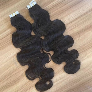 ボディウェーブテープイン人毛エクステンション ブラジル産レミー人毛ウェーブヘアバンドル 40 個 テープヘアエクステンション 黒人女性用