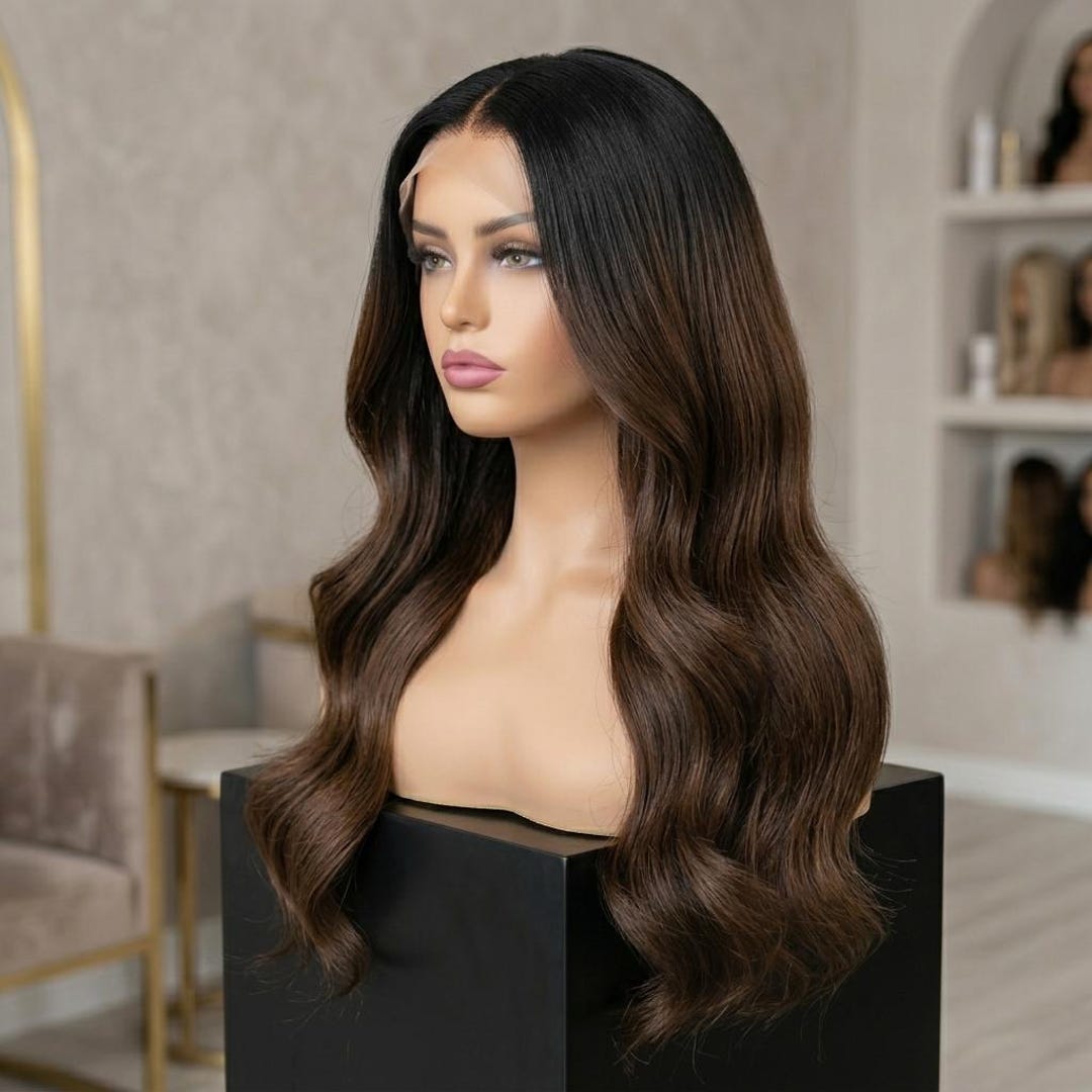 Ombre Brown Lace Front Human Hair Wigs Pre Plucked Brazilian  display picture 2