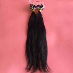 Yaki Straight Micro Ring Schleife Haarschmuck 100 Strang Brasilianische Remy Haar Micro Link Haarverlängerung für Frauen