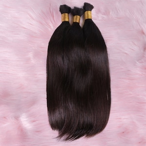 Brazilian Natural Straight Bulk Hair For Braiding Human Hair Brown Bulk Hair Extensions No Wefts Remy Hair Braiding Hair Bulks 1/2/3pcs/Lot