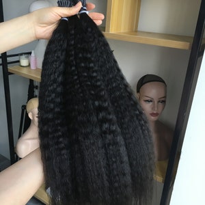 100 Strand/ Pack Microlinks Kinky Straight I Tip Hair Extensions For Black Women Brazilian Human Remy Pre Bonded Hair Extensions