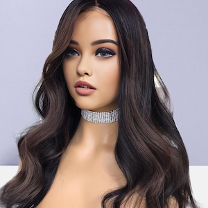Ombre Brown Wave Brazilian Remy Human Hair Lace Front Wigs For Women Highlight Brown Transparent Lace Wig Pre Plucked Hairline Lace Wigs