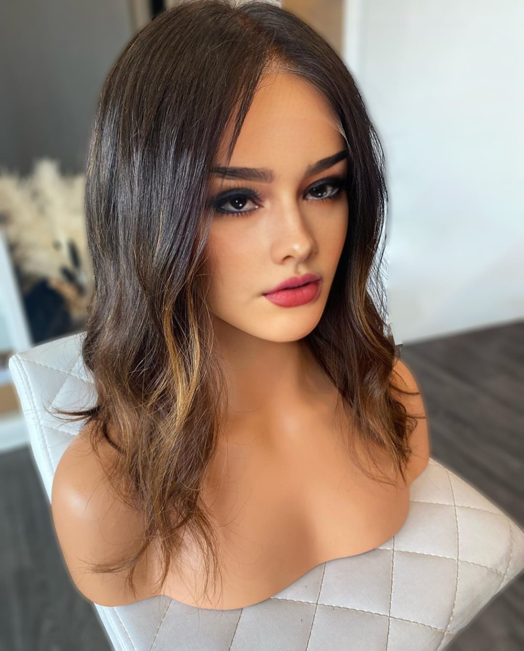 Brow Beauty Waves Wig 24-26 inches Long Amazon.com : 22 24 26 inch Brown Curly Wave Bundles Human  main image 3