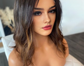 Luxe Ginger Brown Ombre 6x6 Body Wave Wig - 100% Human Hair  display picture 3