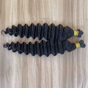 100 Strand/ Pack Deep Wave Micro links I Tip Hair Extensions For Black Women Brazilian Human Remy Hair Pre Bonded wave Human Hair Extension