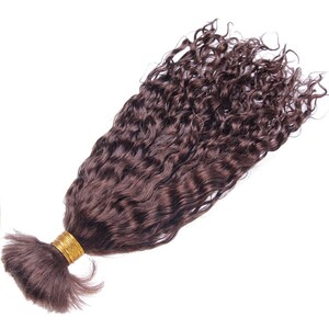 Medium Brown Brazilian Kinky Curly Bulk Hair Human Hair For Braiding Tight Curly No Weft Remy Hair 1 Bundle 100g
