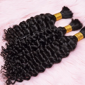 Human Hair bulk Brazilian Remy Curly Bulk Hair Human Hair For Braiding Loose Curly No Weft Full To Bottom 1 Bundle 100g