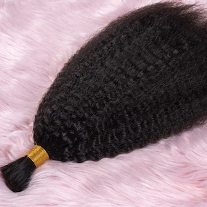 Brazilian Remy Kinky Straight human Hair Bulk Hair For Braiding No Weft Unprocessed Remy Human Hair Extension Bundles 100g/Bundle