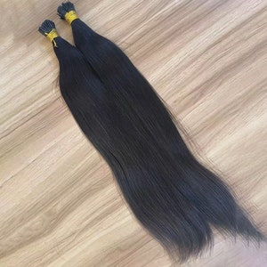 100 Strand/ Pack Straight Micro links I Tip Hair Extensions For Black Women Brazilian Human Remy Hair Pre Bonded Human Hair Extension