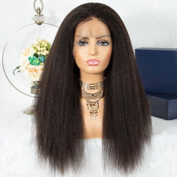 Italian Yaki Brazilian Remy Lacefront Wig 12-14 in Indian remy human hair Italian yaki glueless lace front wig main image 3