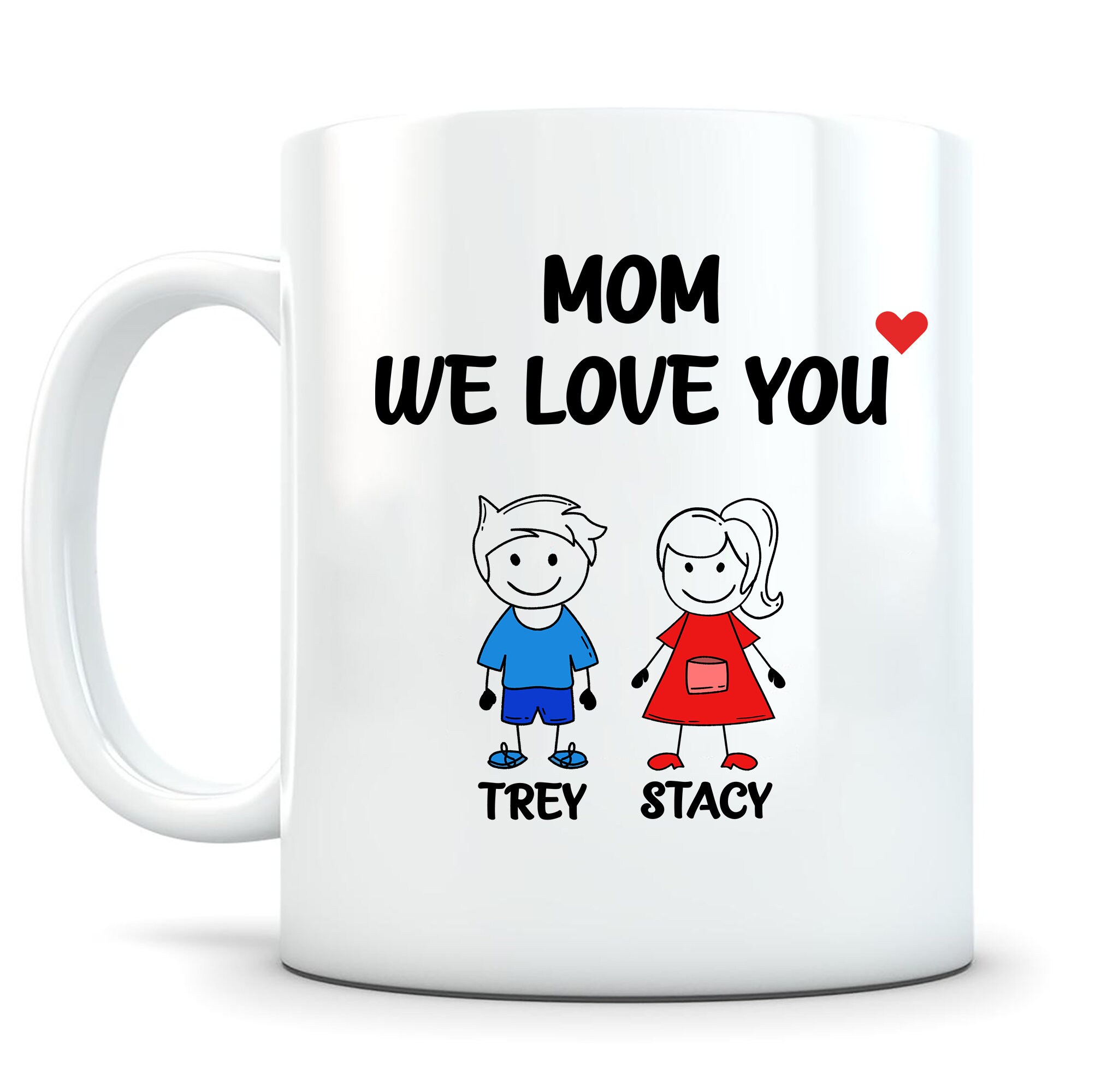Funny Mom Mug From Kids Daughter Son Coffee Cup Stick Figure Etsy
