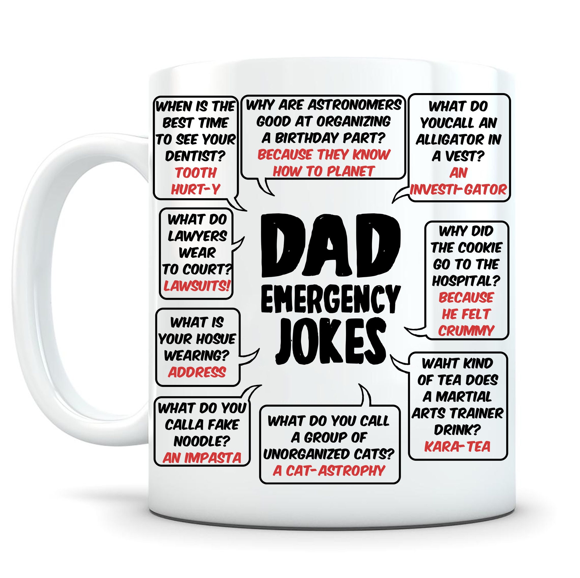 Emergency Dad Jokes Mug Funny Gift for Dad Father's Day Etsy