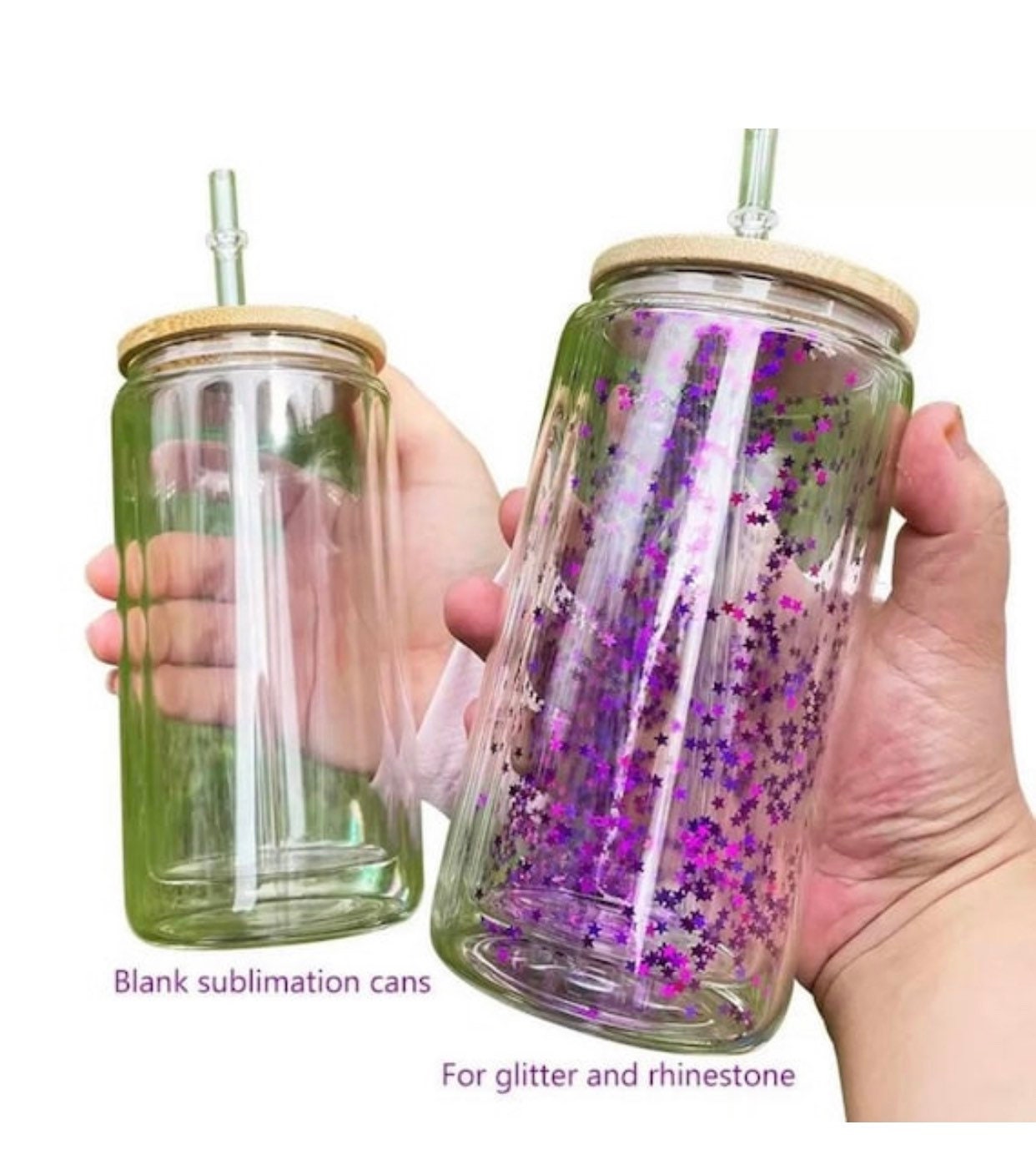 20 OZ Double Wall GLASS CAN for Sublimation