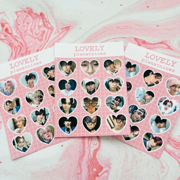 Custom kpop heart stickers stickersheets