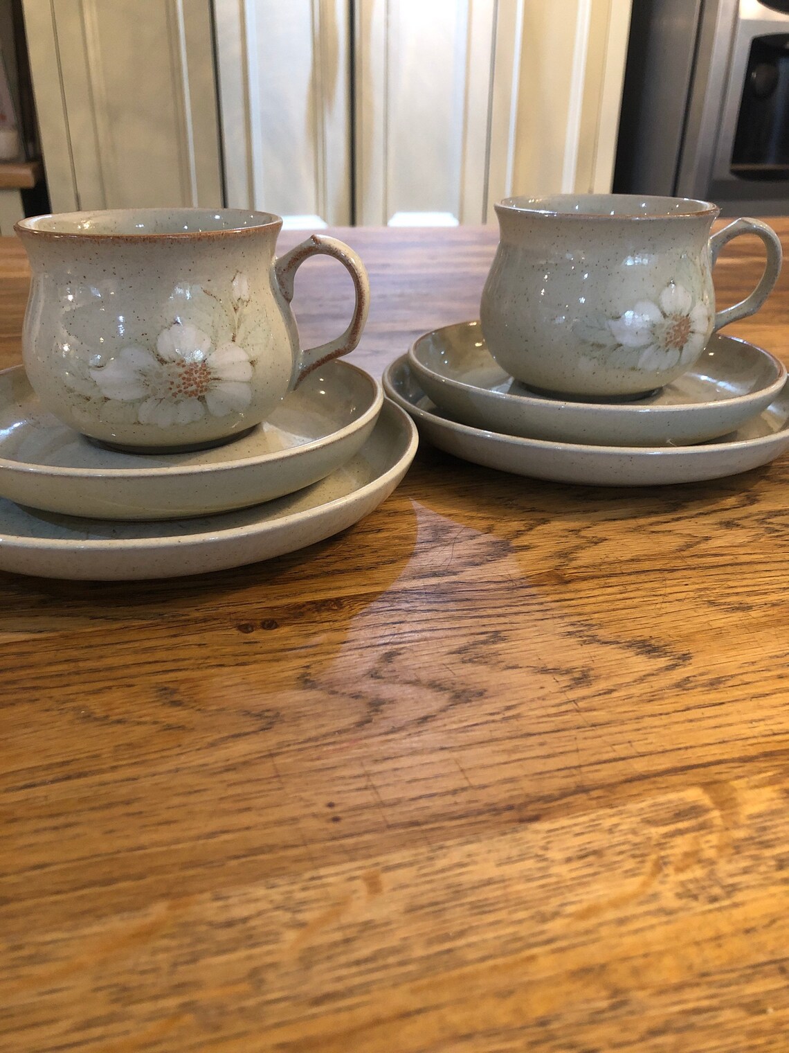 Denby Set of Two Cups Saucers a X Side Plate Etsy