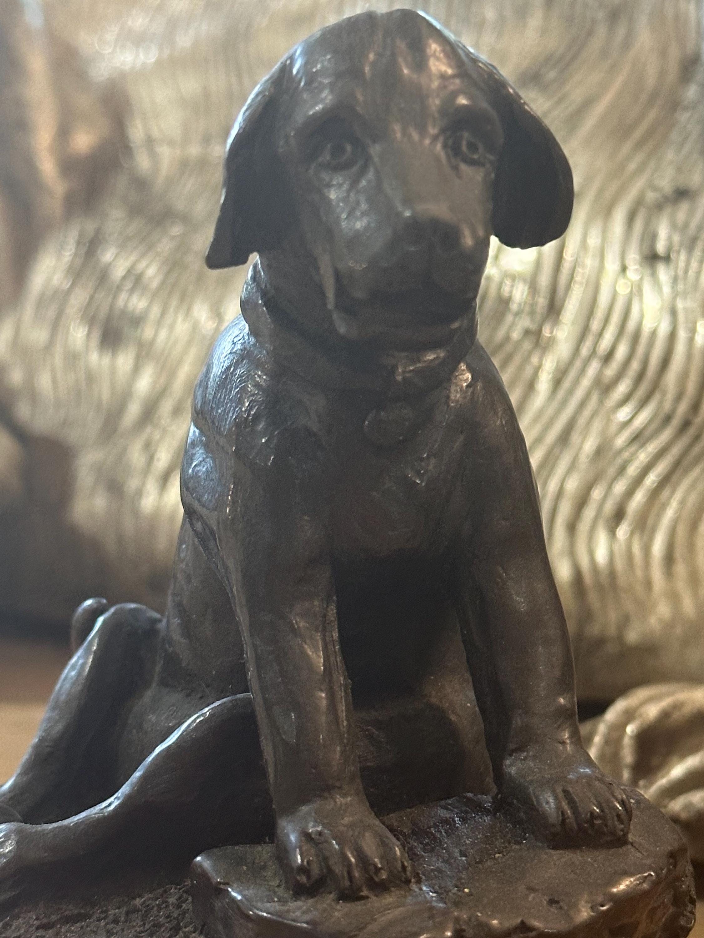 Metallfigur Laddy Der Labrador - Niedliche Hunde-Gartenfigur, Ca. 21x23x15 Cm, Bunt