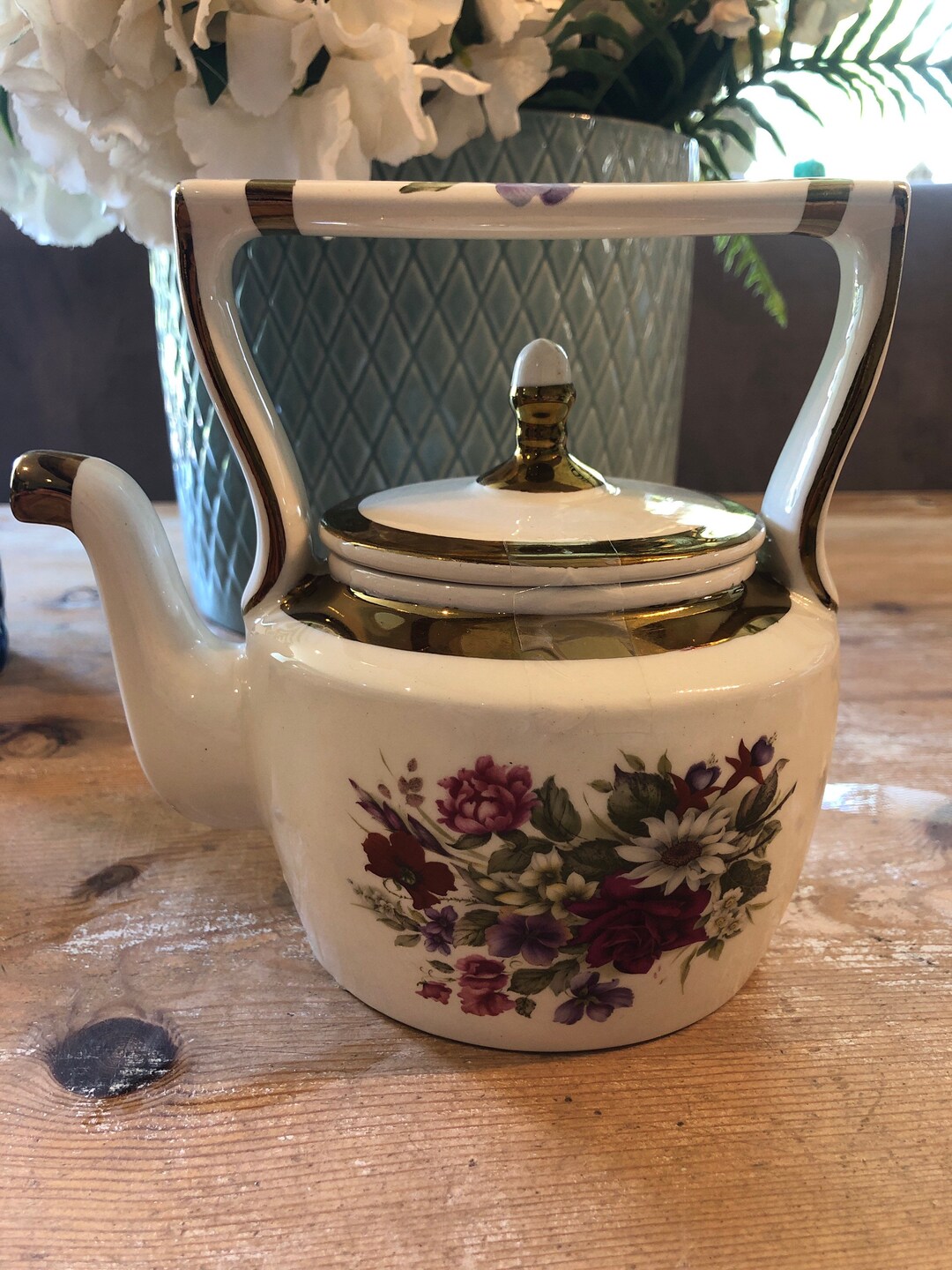 Arthur Wood Made in England Teapot With Original Design Handle Etsy