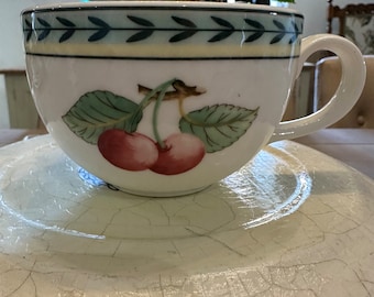 villeroy and boch breakfast cups cherry design