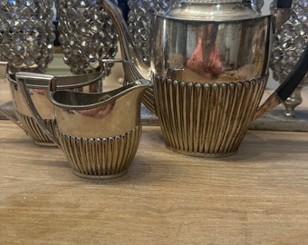 Art deco vintage coffee tea set silver plated