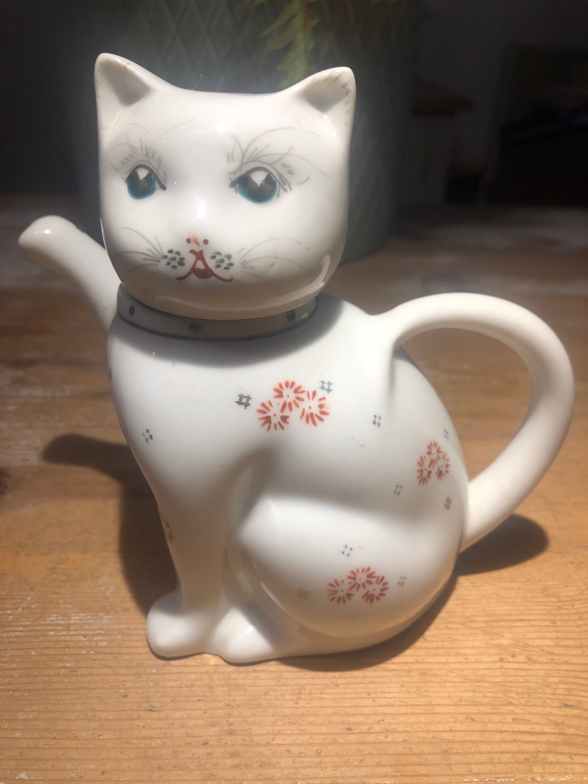 Gaolinci Cute Cat Ceramic Teapot, 18 Oz Watter Pot, Flower Teapot