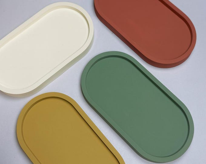 Candle Display Concrete Tray – Rustic Chic Centerpiece