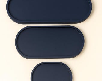 Handmade Concrete Catchall Tray Set: Minimalist Home Decor