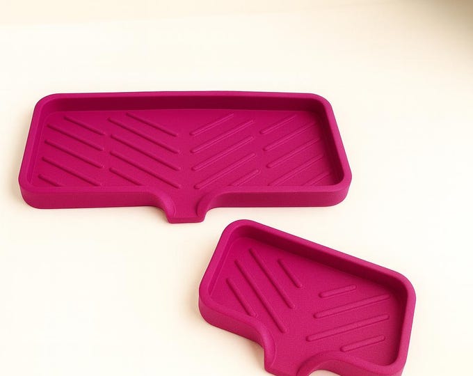 Handmade Concrete Soap Dish with Drainage • 2 Sizes • Hand-Painted, Matte Finish • Bathroom Sink Tray, Kitchen Sponge Holder, Minimalist