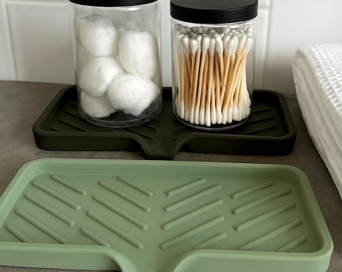 Concrete Soap Dish with Drainage: Minimalist Bathroom Soap Holder