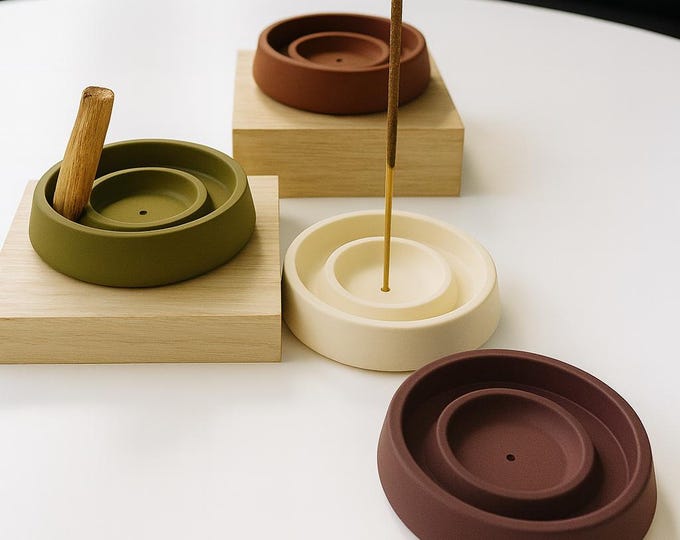 Handmade Concrete Incense Holder: Minimalist Palo Santo & Sage Burner