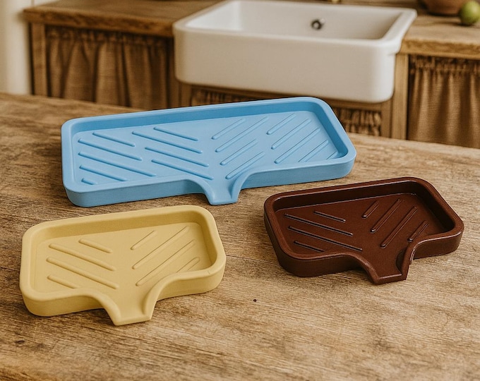 Concrete Soap Dish with Drainage – Self-Draining Holder for Sink or Shower