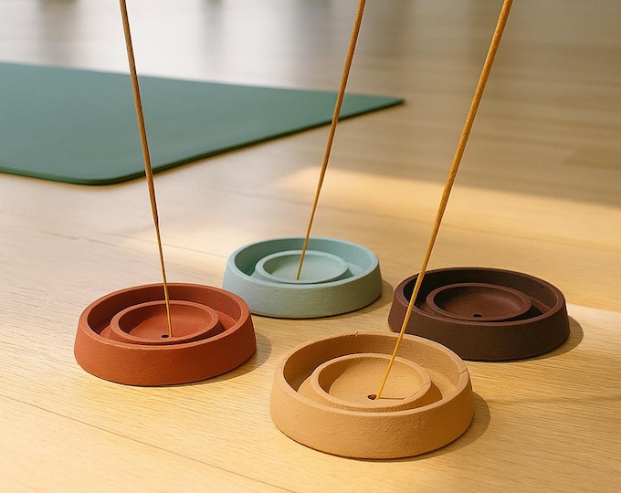 Handmade Concrete Incense Holder: Minimalist Multi-Purpose Burner