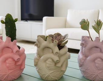 Concrete Human Anatomical Heart Shape Planter